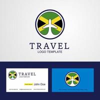 reizen Jamaica creatief cirkel vlag logo en bedrijf kaart ontwerp vector