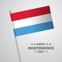 Luxemburg onafhankelijkheid dag typografisch ontwerp met vlag vector