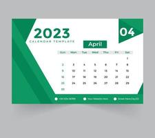 bureau kalender sjabloon voor nieuw jaar 2023 vector