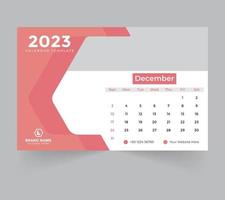 bureau kalender sjabloon voor nieuw jaar 2023 vector