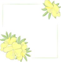 kader met geel bloemen en bladeren vector