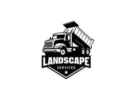 dump truck logo vector voor bouwbedrijf. zwaar materieel sjabloon vectorillustratie voor uw merk.