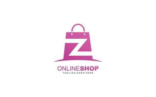 z logo online winkel voor branding bedrijf. zak sjabloon vector illustratie voor uw merk.