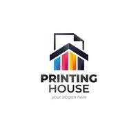 helling het drukken huis logo sjabloon ontwerp vector
