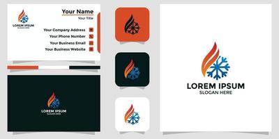 hvac ontwerp logo en branding kaart vector