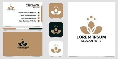 lotus bloem ontwerp logo en branding kaart vector