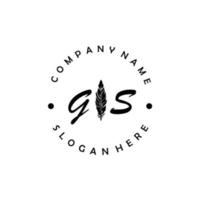 eerste gs brief logo elegant bedrijf merk luxe vector