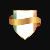 Ierland vlag gouden insigne ontwerp vector