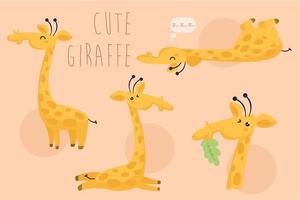 cartoon giraffe pack vector