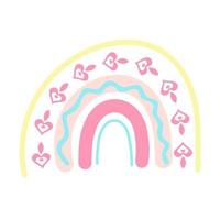 pastel boho regenboog. Scandinavisch afdrukken voor baby douche, kinderkamer, speelkamer, verjaardag, kinderen partij en ander. vector