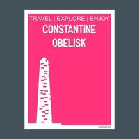 constantine obelisk Istanbul kalkoen monument mijlpaal brochure vlak stijl en typografie vector