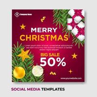 vrolijk Kerstmis uitverkoop sociaal media post vector