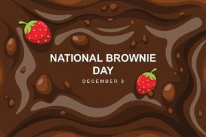 nationaal brownie dag achtergrond. ontwerp met aardbei brownie. vector