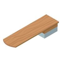 hout duiken bord icoon, isometrische stijl vector