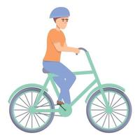 kind vervelend helm Aan fiets icoon tekenfilm vector. kinderen fiets vector