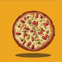 heerlijk tekenfilm pizza vector