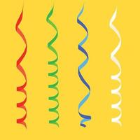 serpentijn carnaval linten set. kleurrijk papier slingers geïsoleerd Aan wit voor geschenk, groet, feestelijk ontwerp. vector illustratie.
