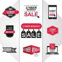 cyber maandag verkoop pictogramserie vector
