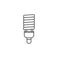 fluorescerend lamp icoon, schets stijl vector