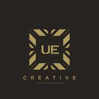 ue eerste brief luxe ornament monogram logo sjabloon vector