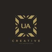 ua eerste brief luxe ornament monogram logo sjabloon vector