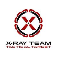 leger van X brief tactisch doelwit logo ontwerp vector