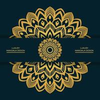 luxe gouden kleur mandala achtergrond ontwerp sjabloon vrij downloaden vector