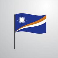 maarschalk eilanden golvend vlag vector