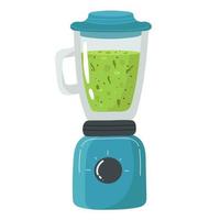 smoothie in blender of mixer. schudden, menging ontgiften gezond fruit sap smoothies. groen veg voeding. groenten mengen. keuken elektrisch shaker machine. voedsel verwerker, sapcentrifuge. vector illustratie.