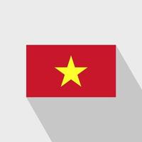 Vietnam vlag lang schaduw ontwerp vector