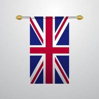 Verenigde koninkrijk hangende vlag vector