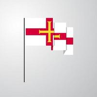 Guernsey golvend vlag creatief achtergrond vector