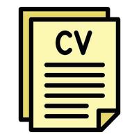 CV document icoon schets vector. zoeken interview vector