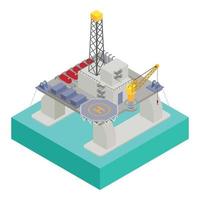 olie extractie platform icoon, isometrische stijl vector