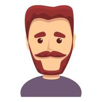 Mens met mooi baard icoon, tekenfilm stijl vector
