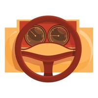 auto retro dashboard icoon, tekenfilm stijl vector