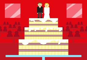 Boda Wedding Cake Vector Illustration