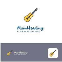creatief gitaar logo ontwerp vlak kleur logo plaats voor slogan vector illustratie
