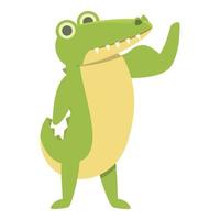 bodybuilder alligator icoon tekenfilm vector. schattig krokodil vector