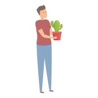 nemen cactus pot icoon tekenfilm vector. bedrijf schoonmaakster vector