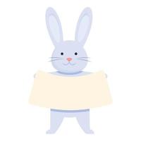 Pasen konijn met banier icoon tekenfilm vector. schattig dier vector