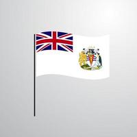 Brits antarctisch gebied golvend vlag vector