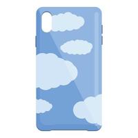 lucht wolk telefoon geval icoon tekenfilm vector. smartphone Hoes vector