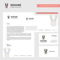 medaille bedrijf briefhoofd envelop en bezoekende kaart ontwerp vector sjabloon