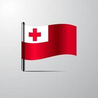 Tonga golvend glimmend vlag ontwerp vector