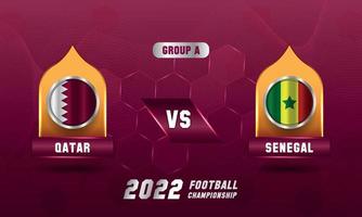 qatar voetbal wereld kop 2022 qatar vs Senegal bij elkaar passen vector