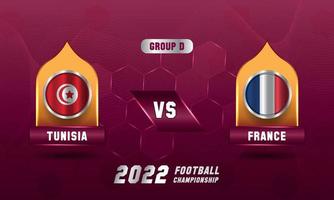 qatar voetbal Amerikaans voetbal wereld kop 2022 Tunesië vs Frankrijk bij elkaar passen vector