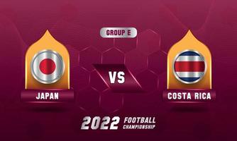 qatar voetbal wereld kop 2022 Japan vs costa rica bij elkaar passen vector