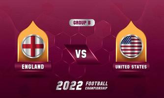 qatar voetbal Amerikaans voetbal wereld kop 2022 Engeland vs Verenigde staten bij elkaar passen vector