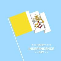 Vaticaan stad heilig zien onafhankelijkheid dag typografisch ontwerp met vlag vector